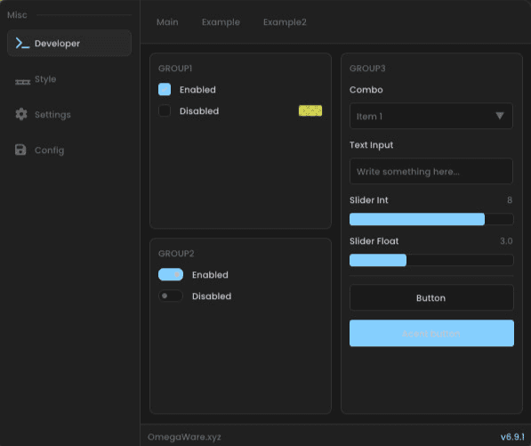 OmegaWare Framework interface